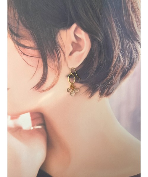 tone(トーン)の「【jebi】【jebi】14kgf ニュアンスメタルと天然石のピアス(MA)(ピアス(両耳用)・レディース・パープル/グリーン/ブラウン/レッド・FREE)」の8枚目の写真