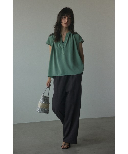 BLACK BY MOUSSY（ブラックバイマウジー）の「skipper blouse(スキッパーブラウス)（シャツ/ブラウス・レディース・オフホワイト/ライトグリーン/ネイビー/イエロー・FREE）」の10枚目の写真