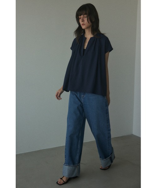 BLACK BY MOUSSY（ブラックバイマウジー）の「skipper blouse(スキッパーブラウス)（シャツ/ブラウス・レディース・オフホワイト/ライトグリーン/ネイビー/イエロー・FREE）」の17枚目の写真