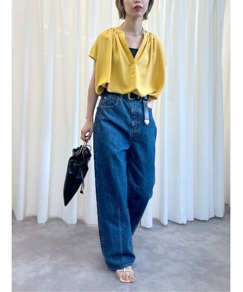 BLACK BY MOUSSY（ブラックバイマウジー）の「skipper blouse(スキッパーブラウス)（シャツ/ブラウス・レディース・オフホワイト/ライトグリーン/ネイビー/イエロー・FREE）」の8枚目の写真