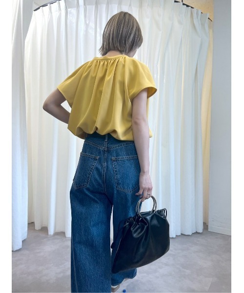 BLACK BY MOUSSY（ブラックバイマウジー）の「skipper blouse(スキッパーブラウス)（シャツ/ブラウス・レディース・オフホワイト/ライトグリーン/ネイビー/イエロー・FREE）」の9枚目の写真