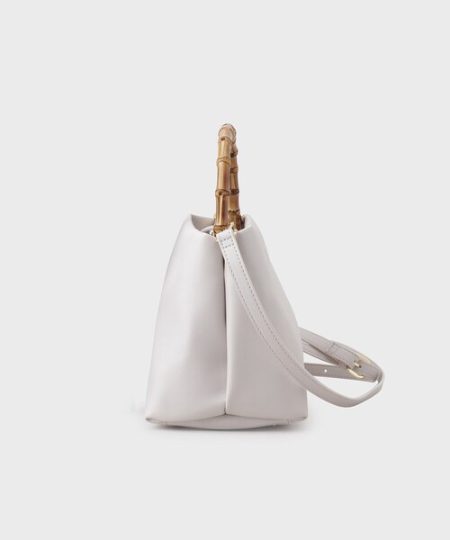 OPAQUE.CLIP（オペークドットクリップ）の「◆【2WAY】バンブーハンドルショルダーバッグ（ショルダーバッグ・レディース・オレンジ/アイボリー/ブラック・00）」の6枚目の写真