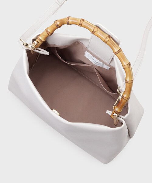 OPAQUE.CLIP（オペークドットクリップ）の「◆【2WAY】バンブーハンドルショルダーバッグ（ショルダーバッグ・レディース・オレンジ/アイボリー/ブラック・00）」の9枚目の写真