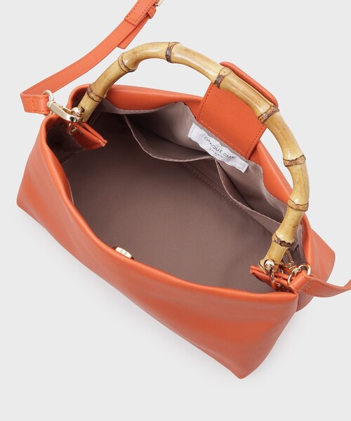 OPAQUE.CLIP（オペークドットクリップ）の「◆【2WAY】バンブーハンドルショルダーバッグ（ショルダーバッグ・レディース・オレンジ/アイボリー/ブラック・00）」の11枚目の写真