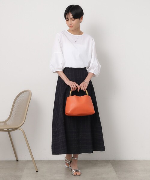 OPAQUE.CLIP（オペークドットクリップ）の「◆【2WAY】バンブーハンドルショルダーバッグ（ショルダーバッグ・レディース・オレンジ/アイボリー/ブラック・00）」の19枚目の写真