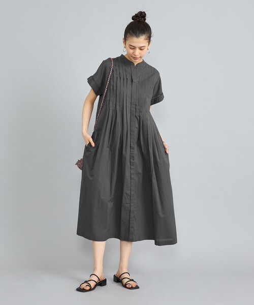 coen（コーエン）の「MARKET（マーケット）フロントタックワンピース（シャツワンピース・レディース・ライム/オフホワイト/ダークグレー・M/L）」の19枚目の写真