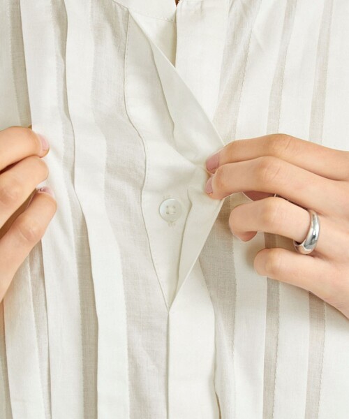 coen（コーエン）の「MARKET（マーケット）フロントタックワンピース（シャツワンピース・レディース・ライム/オフホワイト/ダークグレー・M/L）」の18枚目の写真