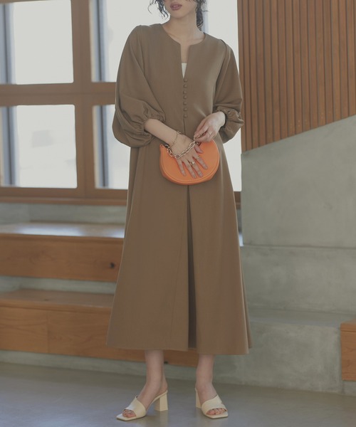 RUIRUE BOUTIQUE(ルイルエブティック)の「洗える3WAYボレロ&フレアロング丈ワンピースセット リゾート(ワンピース・レディース・カーキブラウン/イエロー/ブラック/グレイッシュベージュ/アイボリー/チャコールグレー/ネイビー・LL/L/M/S/3L)」の8枚目の写真