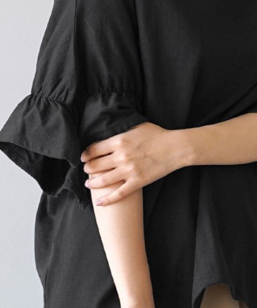 e-zakkamania stores(イーザッカマニアストアーズ)の「キャンディースリーブ カットソー(Tシャツ/カットソー・レディース・ライトベージュ/スモークピンク/ブラック・M)」の11枚目の写真