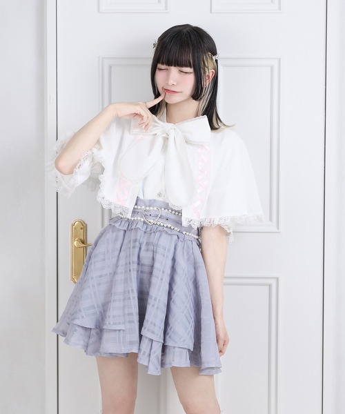 Pal elfy（パルエルフィー）の「ハートバックルスカート（スカート・レディース・ブルー/ブラック/オフホワイト・フリー）」の12枚目の写真