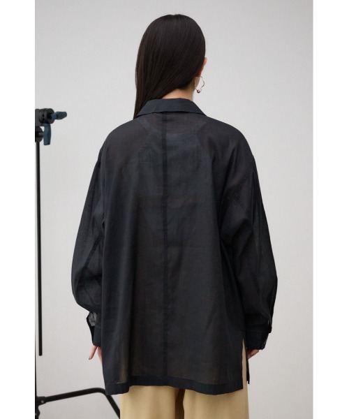 AZUL by moussy(アズールバイマウジー)の「コットンリネンシアーミリタリーシャツ(シャツ/ブラウス・レディース・ブラウン/カーキ/ブラック・FREE)」の10枚目の写真