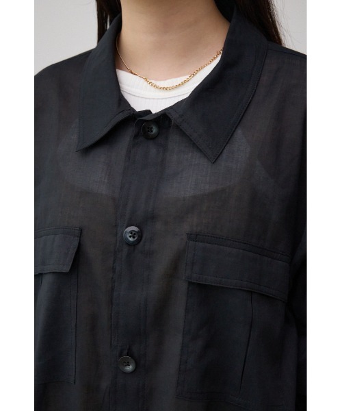 AZUL by moussy(アズールバイマウジー)の「コットンリネンシアーミリタリーシャツ(シャツ/ブラウス・レディース・ブラウン/カーキ/ブラック・FREE)」の11枚目の写真