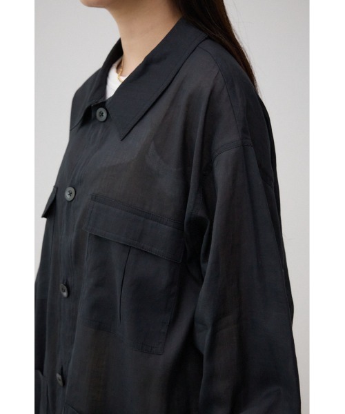 AZUL by moussy(アズールバイマウジー)の「コットンリネンシアーミリタリーシャツ(シャツ/ブラウス・レディース・ブラウン/カーキ/ブラック・FREE)」の12枚目の写真