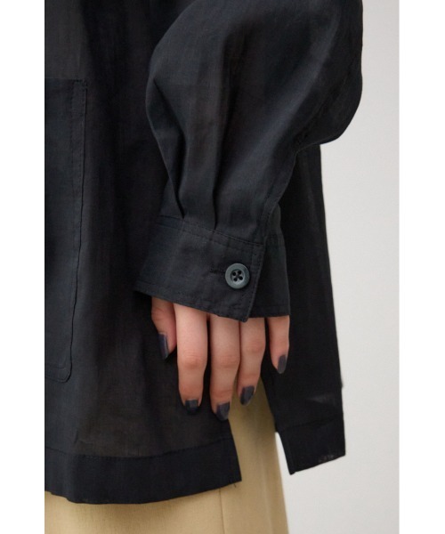 AZUL by moussy(アズールバイマウジー)の「コットンリネンシアーミリタリーシャツ(シャツ/ブラウス・レディース・ブラウン/カーキ/ブラック・FREE)」の13枚目の写真