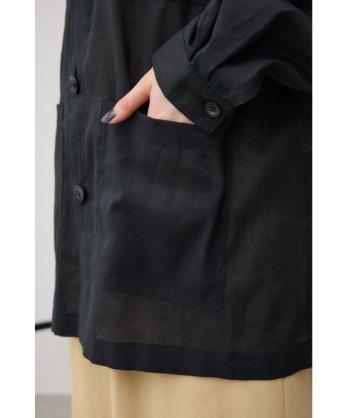 AZUL by moussy(アズールバイマウジー)の「コットンリネンシアーミリタリーシャツ(シャツ/ブラウス・レディース・ブラウン/カーキ/ブラック・FREE)」の15枚目の写真