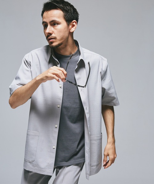 URBAN RESEARCH DOORS（アーバンリサーチドアーズ）の「『UR TECH DRYLUXE』『イージーケア/速乾』レギュラーカラーシャツ（シャツ/ブラウス・メンズ・ブラウン系その他/ライトグレー/ネイビー/ブルー/ブラック/ブラウン/ベージュ系その他/グレー系その他・X-LARGE/LARGE/MEDIUM）」の14枚目の写真