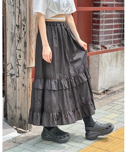 3.3 Field Trip （3.3フィールドトリップ）の「3.3 Field Trip／レーススカート（スカート・レディース・ブラック/ホワイト・FREE）」の2枚目の写真