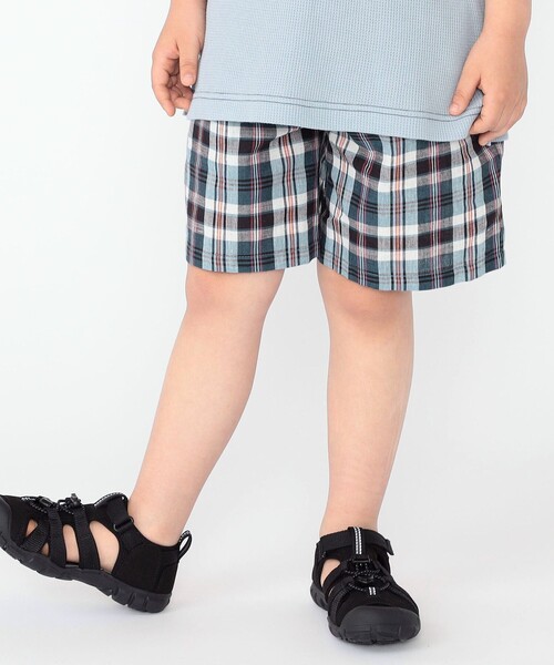 SHIPS（シップス）の「SHIPS KIDS:100～130cm / コットン チェック ショート パンツ（その他パンツ・キッズ・ライトグリーン/ネイビー・100/110/120/130）」の2枚目の写真