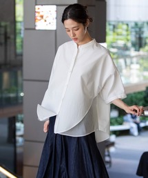 Munich | コットンタイプライター×オーガンジーレイヤードシャツ(シャツ/ブラウス)