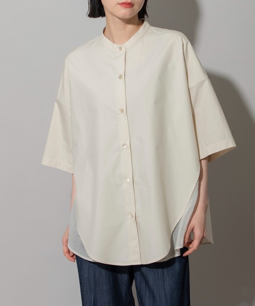 Munich（ミューニック）の「コットンタイプライター×オーガンジーレイヤードシャツ（シャツ/ブラウス・レディース・ライトベージュ/ブラック/ホワイト・FREE）」の11枚目の写真