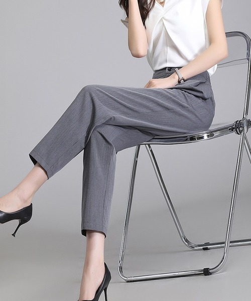 aimoha(アイモハ)の「【Aimoha】アンクル丈ハイウエストパンツ (SS)(スラックス・レディース・グレー/ベージュ/ブラック・SMALL/MEDIUM/LARGE/X-LARGE)」の12枚目の写真