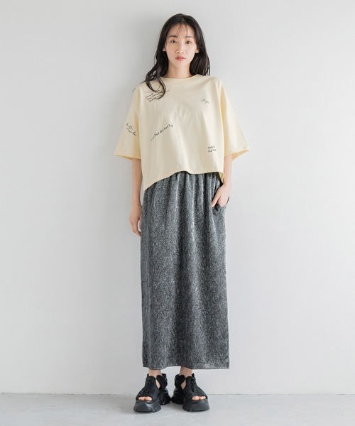 LOWRYS FARM（ローリーズファーム）の「カスタムシシュウＴＳＳ 126518（Tシャツ/カットソー・レディース・アイボリー/チャコールグレー/イエロー・FREE）」の22枚目の写真