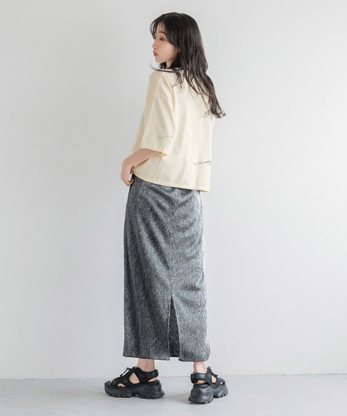 LOWRYS FARM（ローリーズファーム）の「カスタムシシュウＴＳＳ 126518（Tシャツ/カットソー・レディース・アイボリー/チャコールグレー/イエロー・FREE）」の20枚目の写真