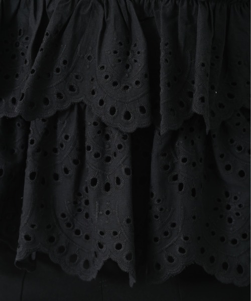 INTERPLANET（インタープラネット）の「スカラップレースティアード切替プルオーバー（Tシャツ/カットソー・レディース・ブラック/オフホワイト・FREE）」の19枚目の写真