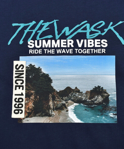 WASK（ワスク）の「【接触冷感】海フォトプリントロゴ天竺Tシャツ(100~160cm)（Tシャツ/カットソー・キッズ・グレー/ネイビー・110cm/130cm/150cm/120cm/140cm/160cm/100cm）」の19枚目の写真