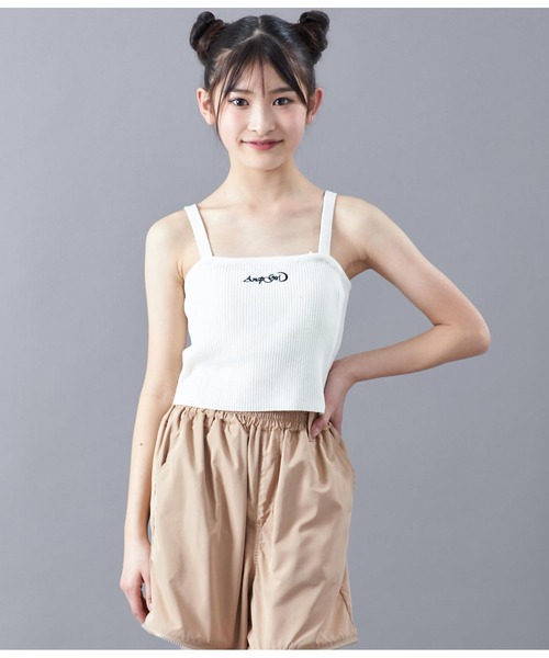ANAP GｉRL（アナップガール）の「サマーニット刺繍キャミソール（キャミソール・キッズ・ホワイト/ブラック・M/S）」の13枚目の写真