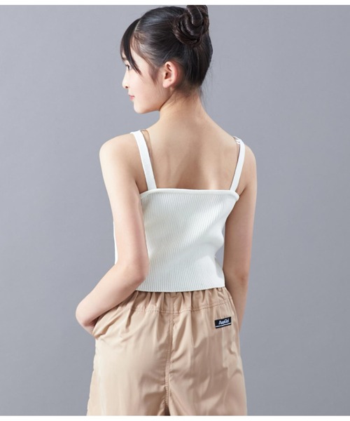 ANAP GｉRL（アナップガール）の「サマーニット刺繍キャミソール（キャミソール・キッズ・ホワイト/ブラック・M/S）」の14枚目の写真