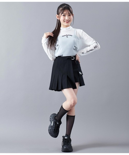 ANAP GｉRL（アナップガール）の「サマーニット刺繍キャミソール（キャミソール・キッズ・ホワイト/ブラック・M/S）」の10枚目の写真