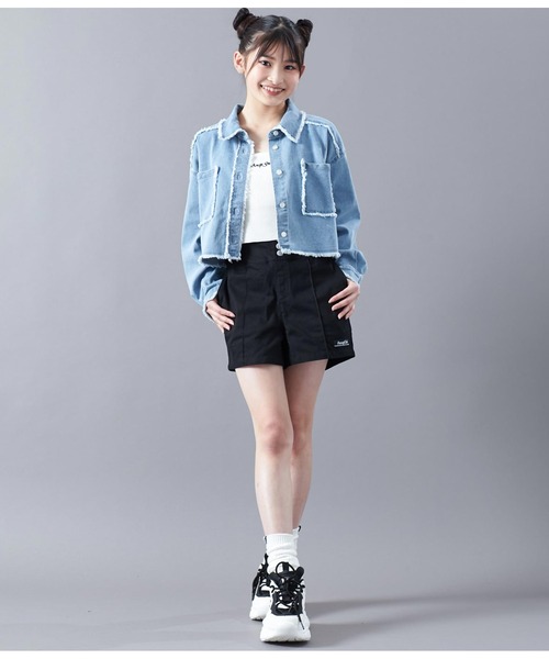 ANAP GｉRL（アナップガール）の「サマーニット刺繍キャミソール（キャミソール・キッズ・ホワイト/ブラック・M/S）」の18枚目の写真