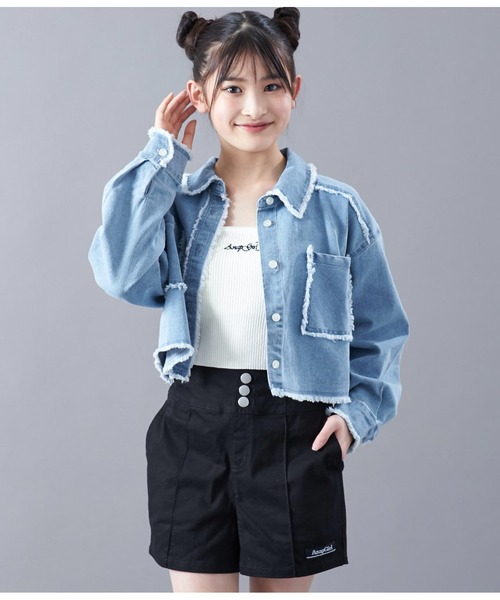 ANAP GｉRL（アナップガール）の「サマーニット刺繍キャミソール（キャミソール・キッズ・ホワイト/ブラック・M/S）」の17枚目の写真