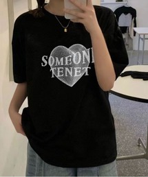 メッシュハートプリントTシャツ
