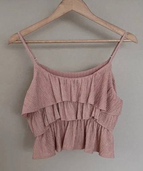 deux amour（ドゥーザムール）の「プリーツ加工ティアードキャミ＋ワイドパンツセットアップ（その他パンツ・レディース・ホワイト/ピンク/ベージュ/ブラック・FREE）」の19枚目の写真