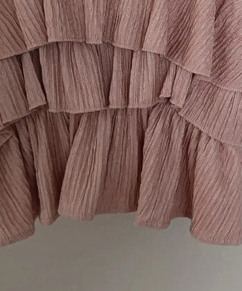 deux amour（ドゥーザムール）の「プリーツ加工ティアードキャミ＋ワイドパンツセットアップ（その他パンツ・レディース・ホワイト/ピンク/ベージュ/ブラック・FREE）」の13枚目の写真