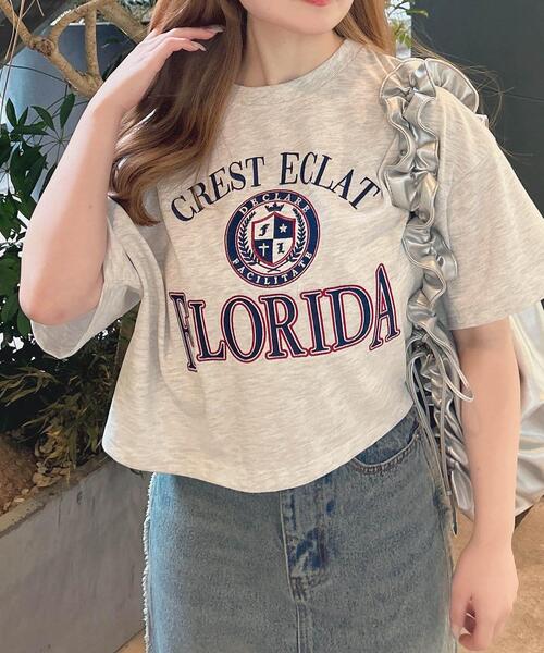 INGNI（イング）の「カレッジロゴショートTシャツ／Ａ（Tシャツ/カットソー・レディース・オフホワイト/チャコールグレー/オートミール・M）」の3枚目の写真