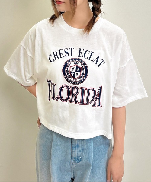 INGNI（イング）の「カレッジロゴショートTシャツ／Ａ（Tシャツ/カットソー・レディース・オフホワイト/チャコールグレー/オートミール・M）」の4枚目の写真