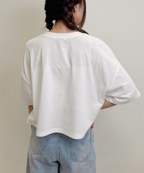 INGNI（イング）の「カレッジロゴショートTシャツ／Ａ（Tシャツ/カットソー・レディース・オフホワイト/チャコールグレー/オートミール・M）」の8枚目の写真