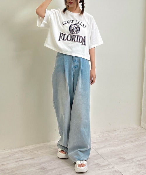 INGNI（イング）の「カレッジロゴショートTシャツ／Ａ（Tシャツ/カットソー・レディース・オフホワイト/チャコールグレー/オートミール・M）」の10枚目の写真