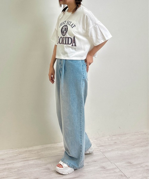 INGNI（イング）の「カレッジロゴショートTシャツ／Ａ（Tシャツ/カットソー・レディース・オフホワイト/チャコールグレー/オートミール・M）」の11枚目の写真