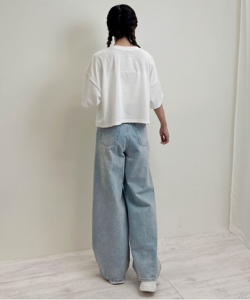 INGNI（イング）の「カレッジロゴショートTシャツ／Ａ（Tシャツ/カットソー・レディース・オフホワイト/チャコールグレー/オートミール・M）」の12枚目の写真