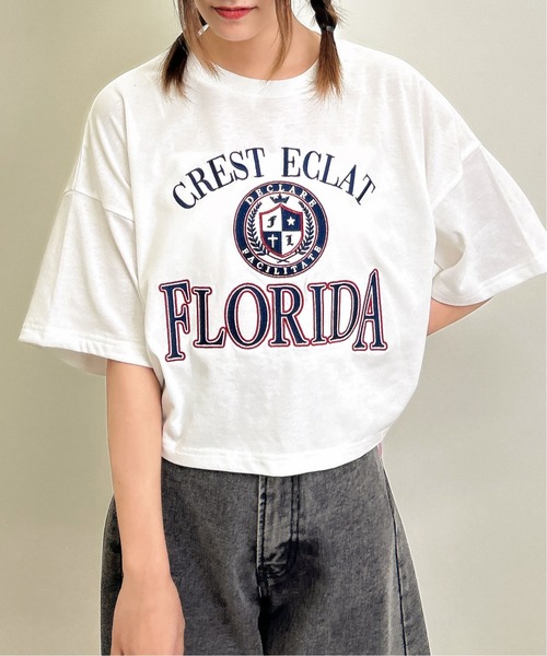 INGNI（イング）の「カレッジロゴショートTシャツ／Ａ（Tシャツ/カットソー・レディース・オフホワイト/チャコールグレー/オートミール・M）」の13枚目の写真