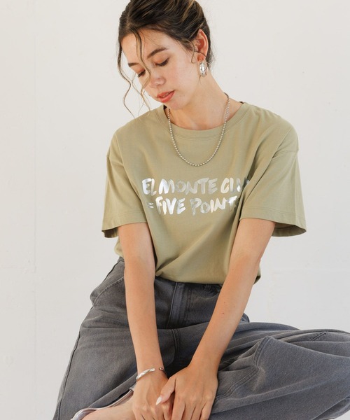 BAYFLOW（ベイフロー）の「[滑らかな肌触り]プレイフルシルケットアソートロゴＴ（Tシャツ/カットソー・レディース・オフホワイト/カーキ/オレンジ/ネイビー・FREE）」の11枚目の写真