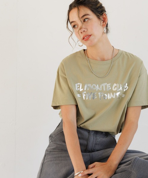 BAYFLOW（ベイフロー）の「[滑らかな肌触り]プレイフルシルケットアソートロゴＴ（Tシャツ/カットソー・レディース・オフホワイト/カーキ/オレンジ/ネイビー・FREE）」の12枚目の写真