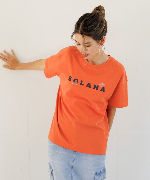 BAYFLOW（ベイフロー）の「[滑らかな肌触り]プレイフルシルケットアソートロゴＴ（Tシャツ/カットソー・レディース・オフホワイト/カーキ/オレンジ/ネイビー・FREE）」の14枚目の写真