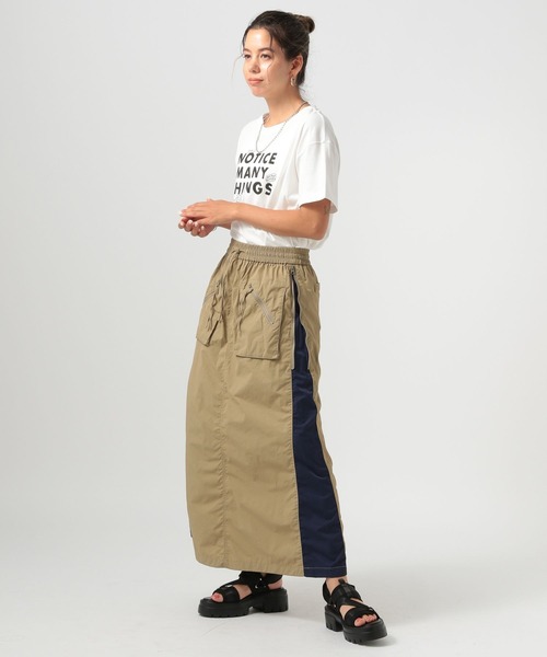 BAYFLOW（ベイフロー）の「[滑らかな肌触り]プレイフルシルケットアソートロゴＴ（Tシャツ/カットソー・レディース・オフホワイト/カーキ/オレンジ/ネイビー・FREE）」の19枚目の写真
