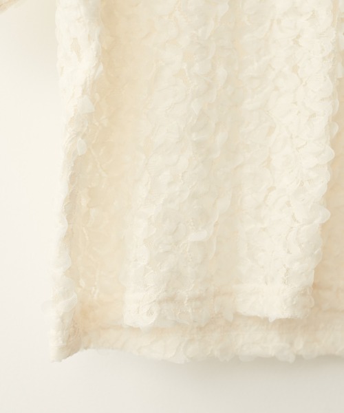 natural couture（ナチュラルクチュール）の「フラワーチュールレースTOPS（Tシャツ/カットソー・レディース・ブラック/アイボリー/ピンク・FREE）」の8枚目の写真