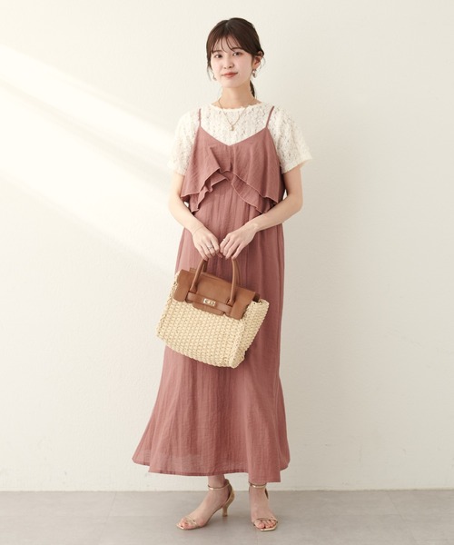 natural couture（ナチュラルクチュール）の「フラワーチュールレースTOPS（Tシャツ/カットソー・レディース・ブラック/アイボリー/ピンク・FREE）」の7枚目の写真